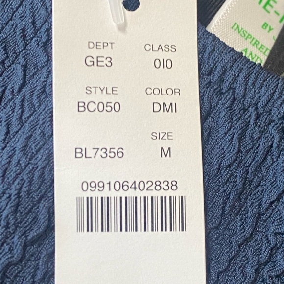 J. Crew NWT Textured Curved Waist High Cut Mid Rise Bikini Bottom Size Medium - Picture 3 of 6